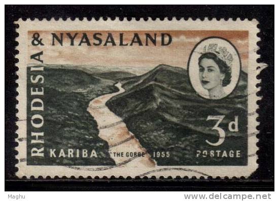 Rhodesia & Nysaland Used 19560, 3d Kariba George, Nature, River - Rhodésie & Nyasaland (1954-1963)