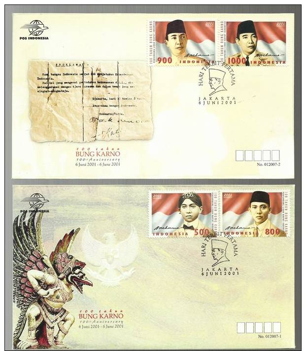 Indonesia: FDC ´Bung Karno´ - 2001 - Indonesien