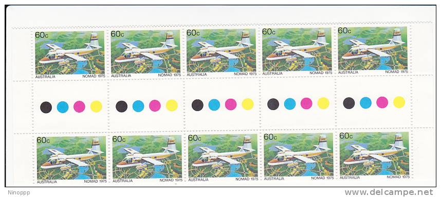 Australia-1980 Aircrafts 60c  Nomad Gutter Strip  MNH - Blocs - Feuillets