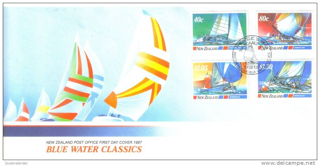 1987 FDC New Zealand  Blue Water Classics Set Of 4 2nd February 1987 Unaddressed Official FDC - FDC