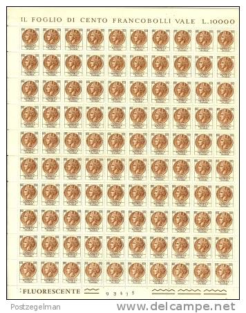 ITALIA 1968 MNH Stamp(s) In Sheet Of 100 Definitive 100 Lira 1267 - 1961-70: Mint/hinged