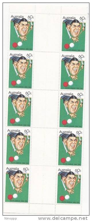 Australia-1981 Sport Heroes 60c Lindrum  Guttr Strip  MNH - Blocs - Feuillets