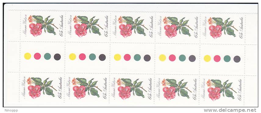 Australia-1982 Roses 65c  Watson Gutter Strip  MNH - Blocs - Feuillets