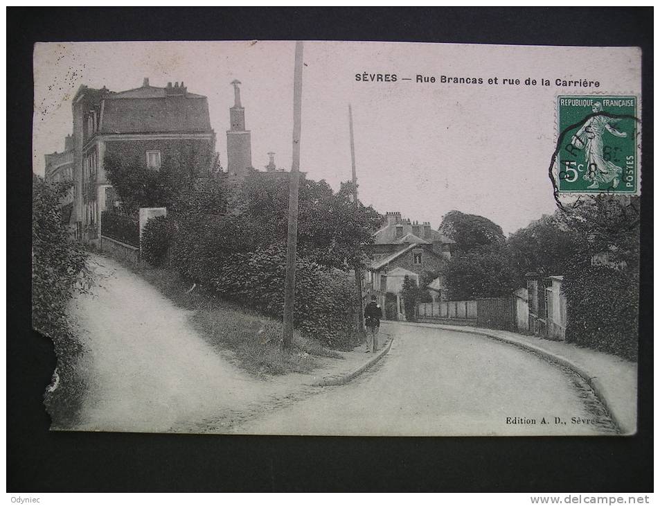 Sevres-Rue Brancas Et Rue De La Carriere 1908 - Ile-de-France