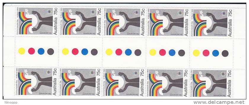 Australia-1983 Commonwealth Day 75c Peace Gutter Strip  MNH - Blocks & Sheetlets