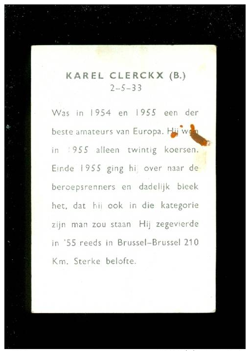 Chromo ( 3039 ) Coureur Wielrenner Renner Cycliste Belgique België -   Karel Clerckx - Andere & Zonder Classificatie