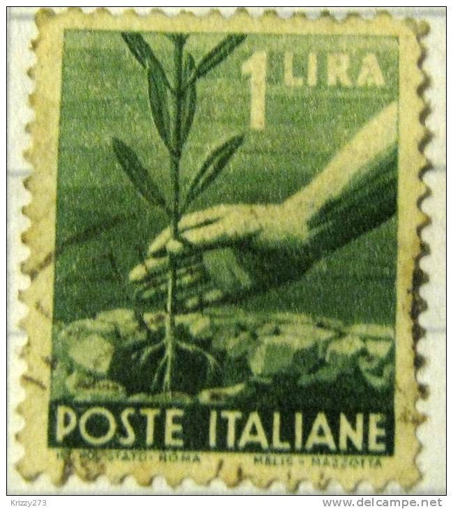 Italy 1945 Planting A Sapling 1l - Used - Oblitérés