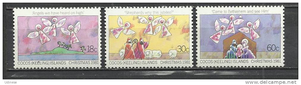 COCOS KEELING 1981 - CHRISTMAS - CPL. SET - MH LIGHTLY MINT HINGED - Cocos (Keeling) Islands