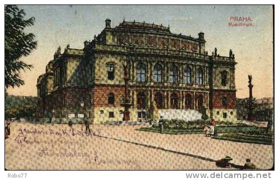 Czech, Czechoslovakia Postcard. 1916-Praha, Rudolfinum. Sent To Feldpost 227.  (T02134) - Repubblica Ceca