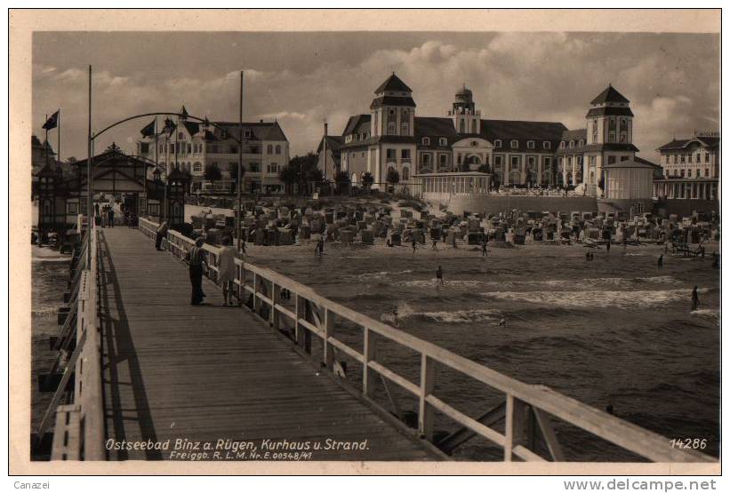 AK Binz, Kurhaus Und Strand, Echte Photographie, Alt - Ruegen