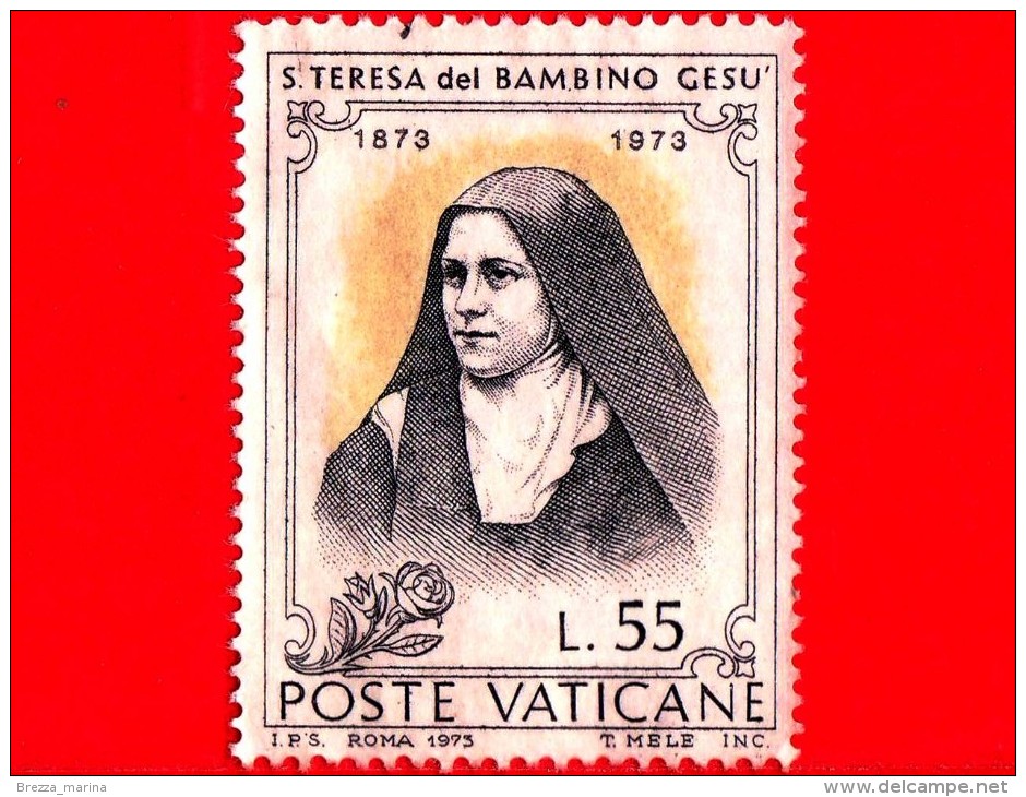 VATICANO - 1973 - Usato - Centenario Della Nascita Di Santa Teresa Del Bambino Gesù - 55 L. • Ritratto - Oblitérés