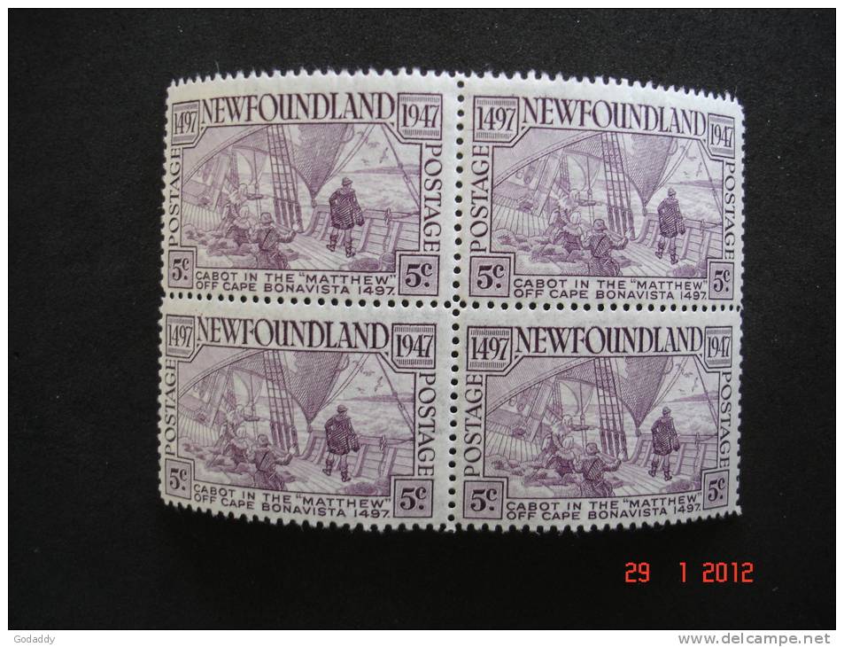 Newfoundland 1947 K.George VI  5 Cent Block Of 4    SG294   MNH, MH - 1908-1947