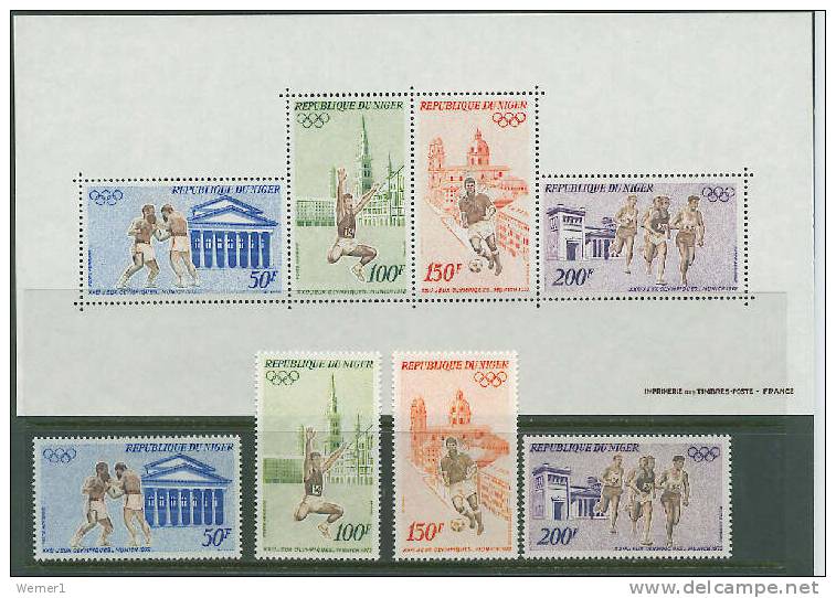 Niger 1972 Olympic Games Munich, Football Soccer Etc. Set Of 4 + S/s MNH - Sommer 1972: München