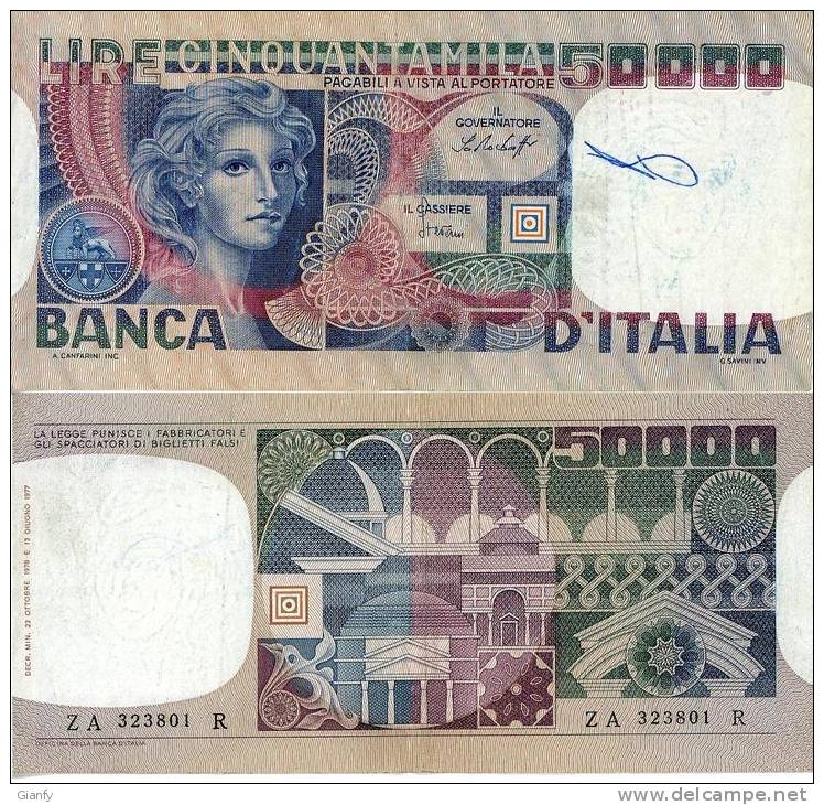 50.000 VOLTO DI DONNA CIRCOLATA SPLENDIDA 1982 SERIE ZA - 50000 Lire