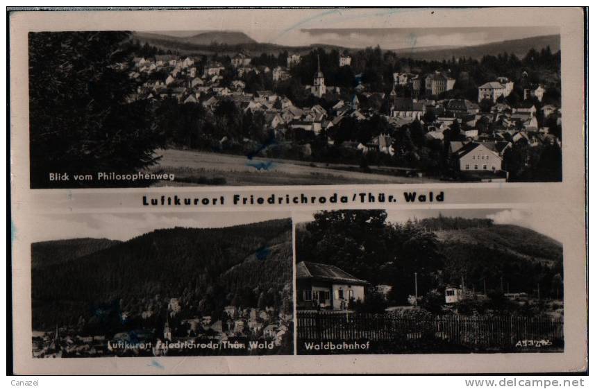 AK Friedrichroda, Waldbahnhof,Blick Philosophenweg,1955 - Friedrichroda