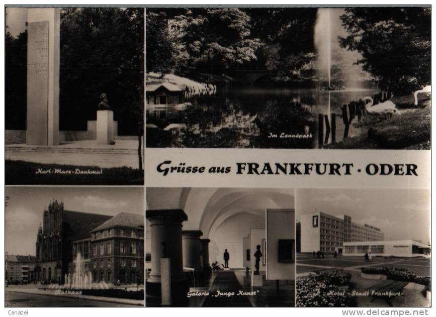 AK Frankfurt/Oder, Marx-Denkmal, Galerie Junge Kunst, 1972 - Frankfurt A. D. Oder