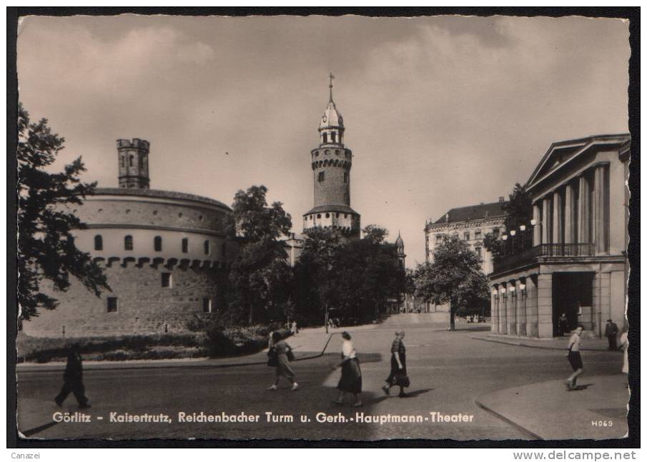 AK Görlitz: Kaisertrutz, Reichenbacher Turm, G.-Hauptmann-Theater, 1960 - Goerlitz