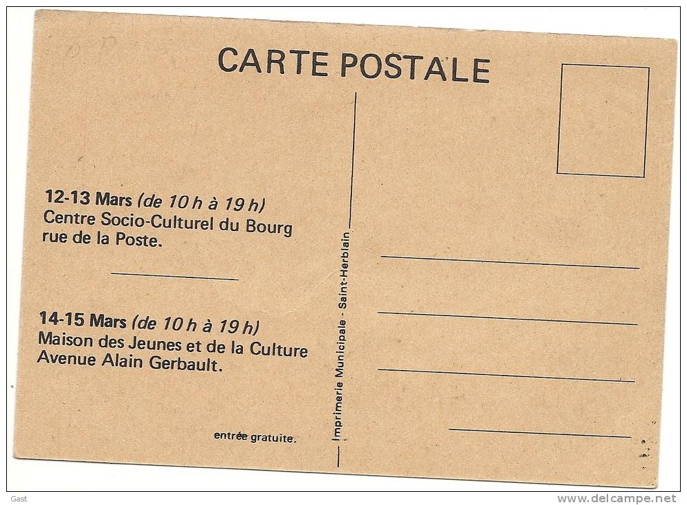 44  SAINT  HERBLAIN    EXPOSITION DE  CARTES  POSTALES  12 13 14  15  MARS  1981 - Saint Herblain