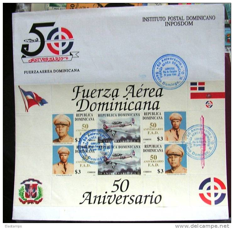 == Dominica, Bl.  50 Jahre  Flugpost COVER ... - Dominique (1978-...)
