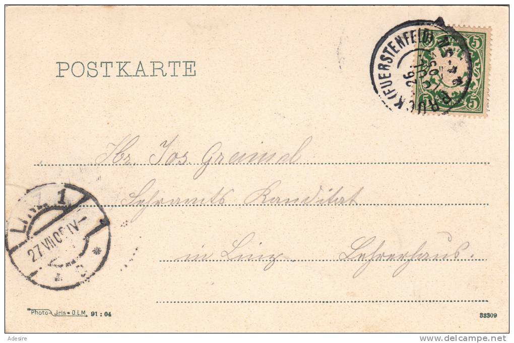 Unteroffiziersschule FÜRSTENFELDBRUCK Bayern, Gelaufen 1905, Verlag Hans Pfeiffer In Bruck Bei München - Fuerstenfeldbruck