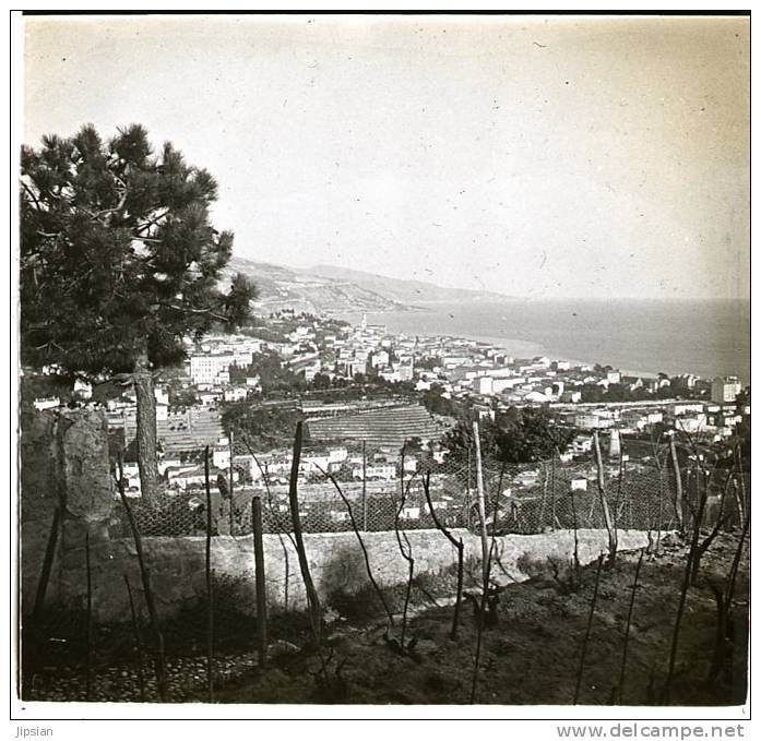 4 Plaques De Verre Stéréo Du 06 Menton En 1911 Vallée Borrigo Cabrolles Chemin Madone Val Menton  Lot 10 - Plaques De Verre