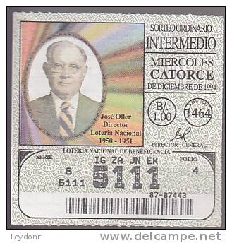 Lottery - Panama -  Jose Oller - Lottery Tickets