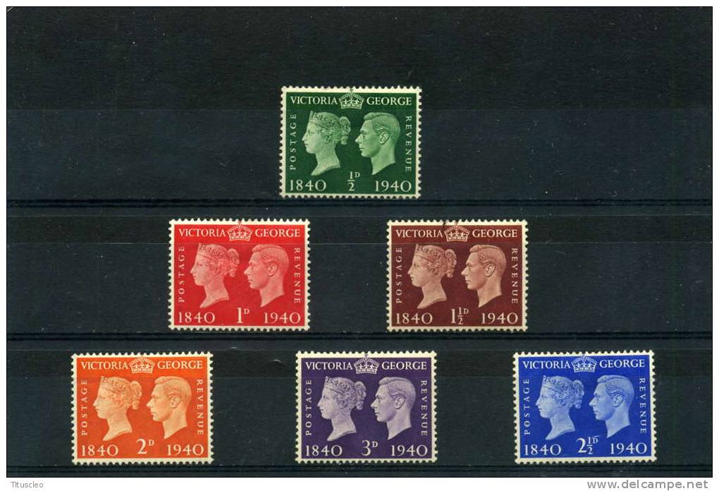 GRANDE BRETAGNE 227/232* Centenaire Du Timbre - Unused Stamps