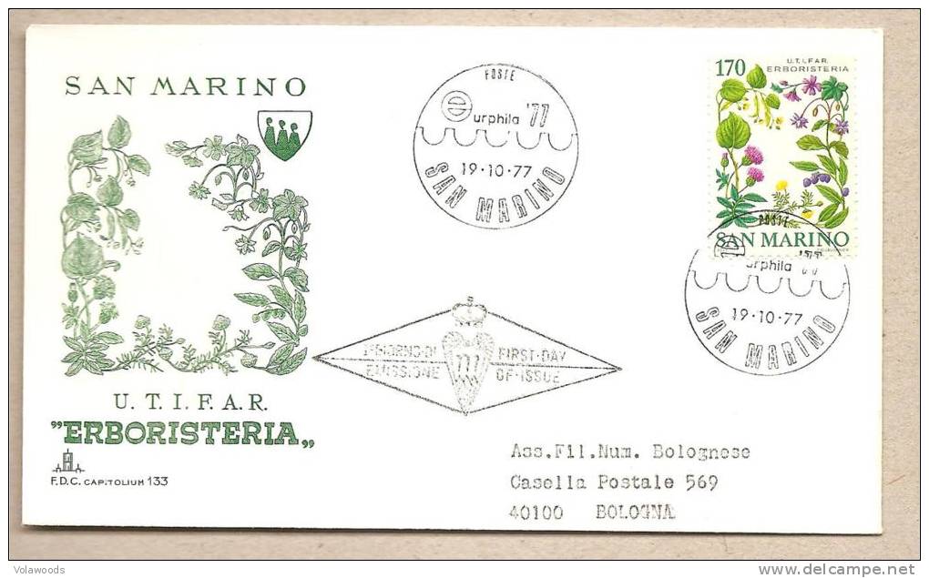 San Marino - Busta FDC Con Serie Completa: Erboristeria - 1977 - Pharmazie