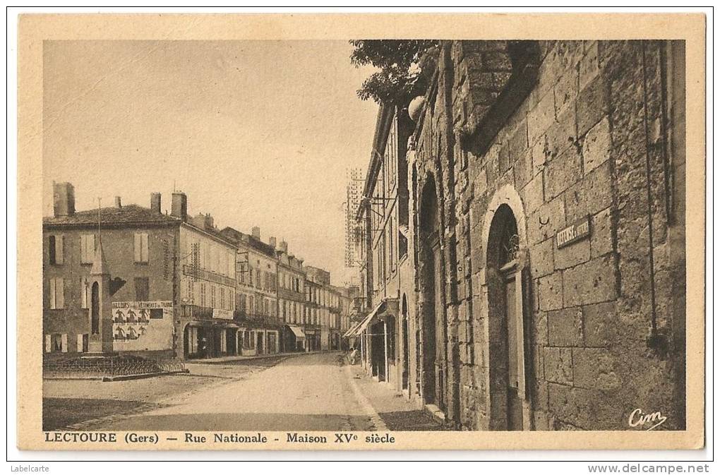 GERS 32.LECTOURE.RUE NATIONALE.MAISON DU XVe SIECLE - Lectoure