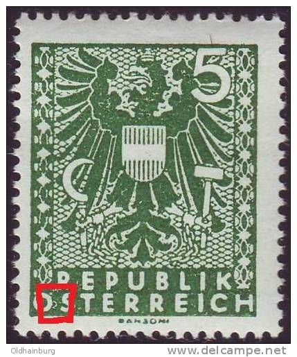 Österreich 1945, ANK 716- Plattenfehler Ö Mit Angrenzendem Russenbuckel - Errors & Oddities