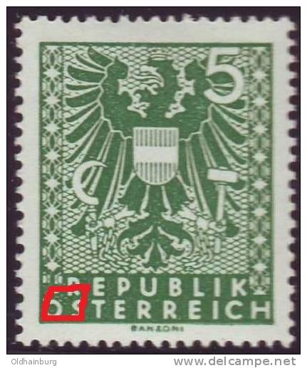 Österreich 1945, ANK 716- Plattenfehler Farbklecks Statt Rechtem Ö- Punkt - Variétés & Curiosités