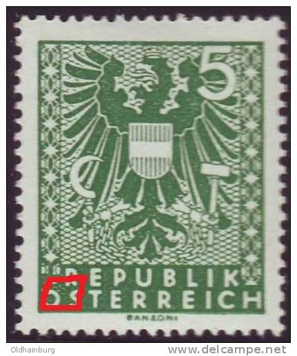 Österreich 1945, ANK 716- Plattenfehler Farbklecks Statt Rechtem Ö- Punkt - Abarten & Kuriositäten
