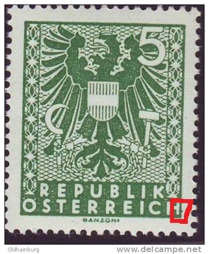 Österreich 1945, ANK 716- Plattenfehler Punkt Im Rahmen Neben H - Errores & Curiosidades