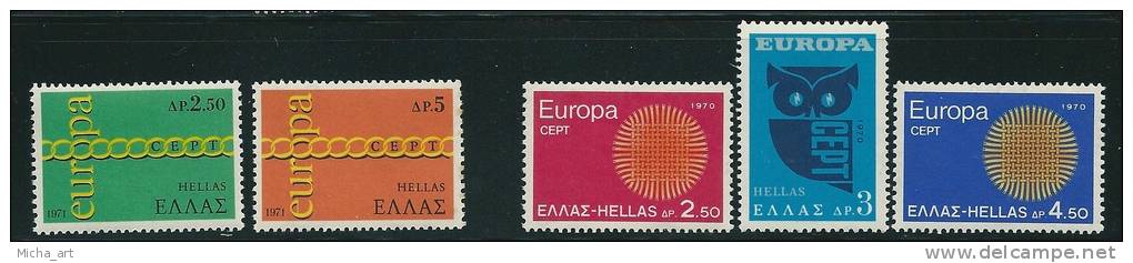 Greece Europa Sets 1970 1971 MNH See Description S00177 - Ungebraucht