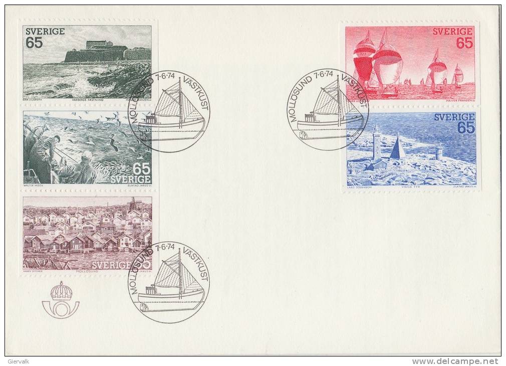 SWEDEN 1974 FDC With Gulls. - Seagulls