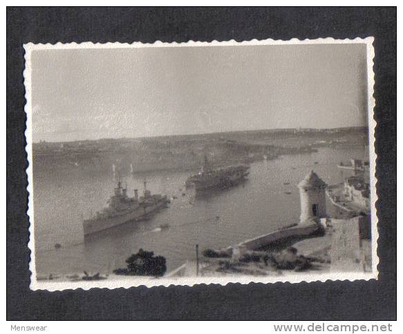 MALTA - THE GRAND  HARBOUR  REAL PHOTOGRAPH. 1953 - Places
