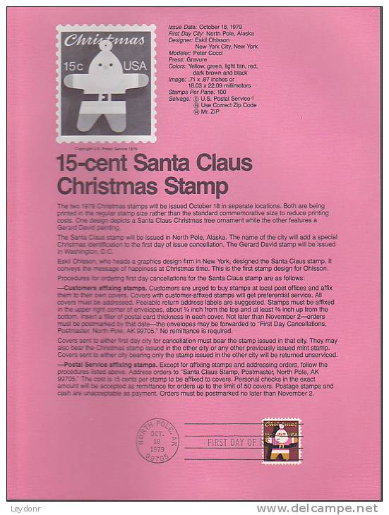 Souvenir Page FDC - Christmas Stamp - Santa - 1971-1980