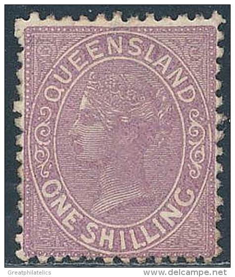 AUSTRALIA / QUEENSLAND 1883 QUEEN VICTORIA 1/-  SC# 70 FRESH MH OG (DEL01) - Mint Stamps