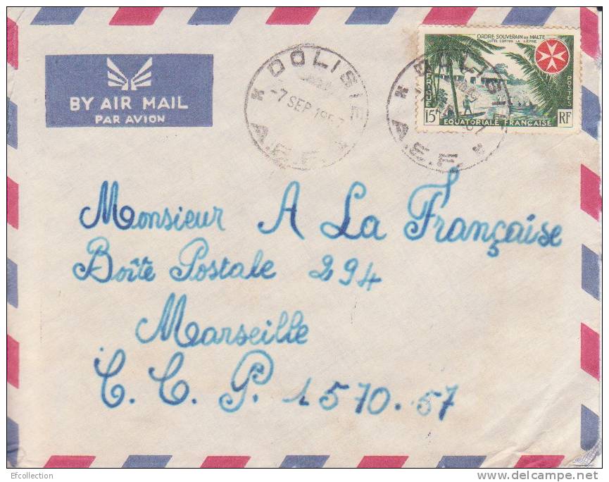 DOLISIE - CONGO - 1957 - Afrique,colonies Francaises,avion,lettre,m Arcophilie - Briefe U. Dokumente