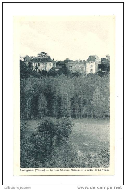 Cp, 86, Lusignan, Le Vieux Château Mélusin Et La Vallée De La Vonne - Lusignan