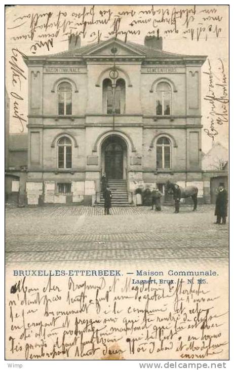 Bruxelles - Etterbeek - Maison Communale Lagaert N° 225 - Animée - Cheval - Etterbeek