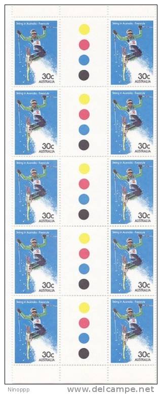 Australia-1984 Skiing 30c  Freestyle Gutter Strip  MNH - Blocks & Sheetlets