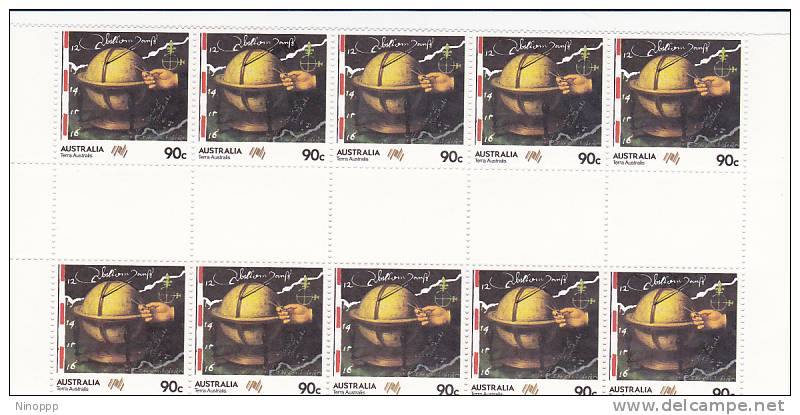 Australia-1985 Terra Australia 90c Globe Gutter Strip   MNH - Blocks & Sheetlets