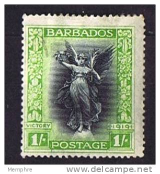 1920  Victory From Victoria Memorial  1/-  SG 209  MH * - Barbades (...-1966)