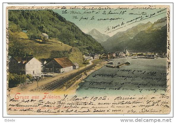 Gruss Aus Fluelen Jacob Von Matt Altdorf  Couleur Timbrée 1902 - Altdorf