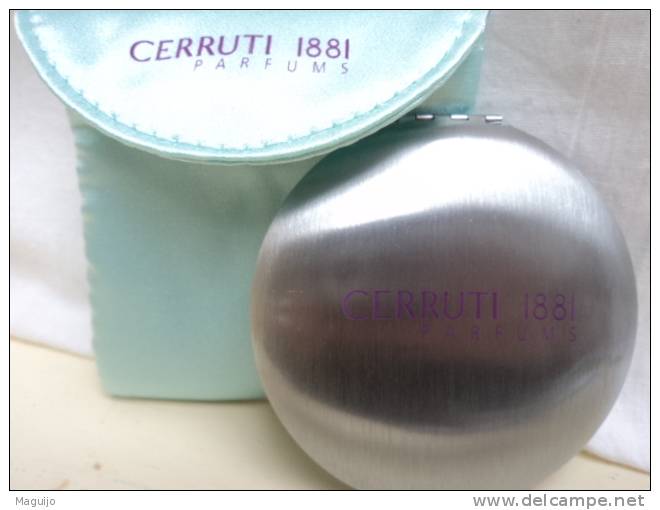 CERRUTI 1881 MIROIR DE POCHE  DOUBLE FACE + POCHETTE  LIRE !!! - Miniatures Womens' Fragrances (in Box)