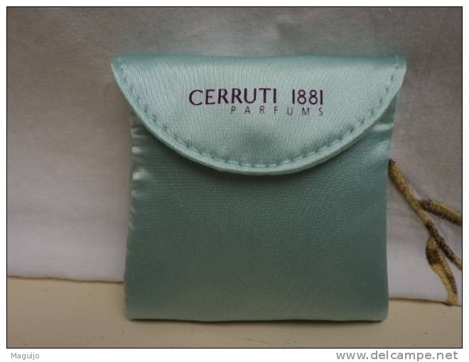 CERRUTI 1881 MIROIR DE POCHE  DOUBLE FACE + POCHETTE  LIRE !!! - Miniaturen Damendüfte (mit Verpackung)