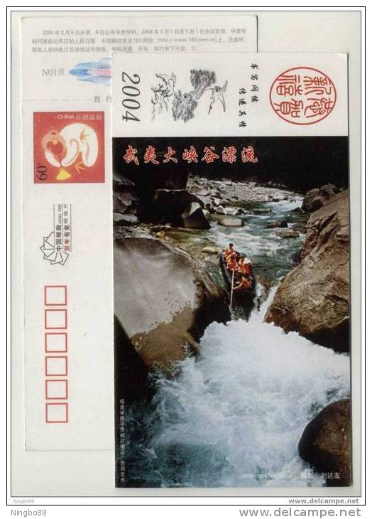 China 2004 Mt.wuyishan Canyon Tourism Advertising Pre-stamped Card River Drifting On A Rubber Boat Rafting - Rafting