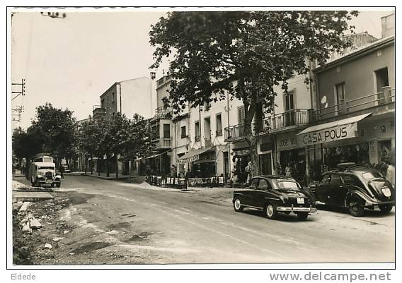 Le Perthus 6 Avenida Principal Circulada La Junquera 1954 3 Sellos Coches Autos - Gerona