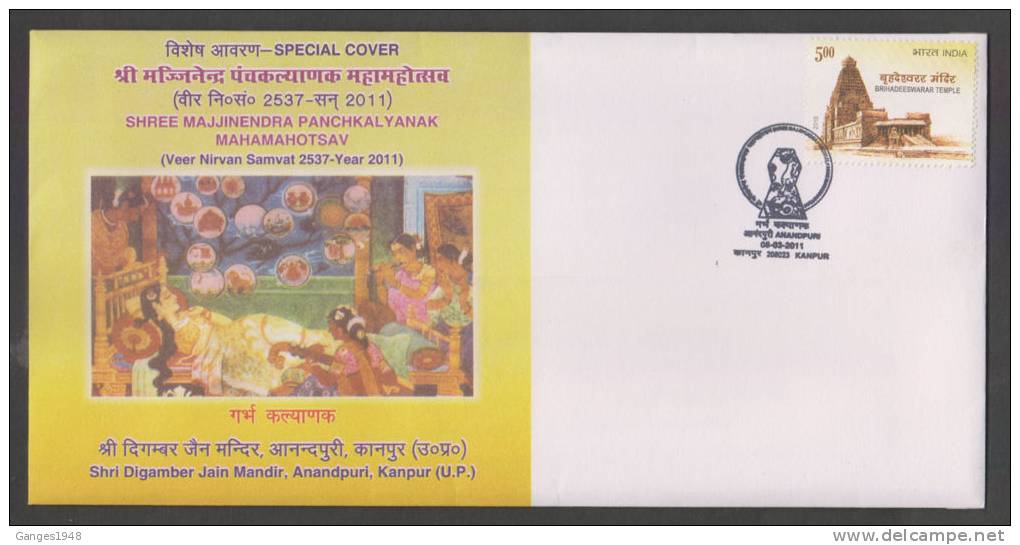 India 2011  PREGNANT MOTHER   CEREMONY PANCHKALYANAK  JAINISM BUDDHISM Special Cover # 33208 Indien Inde - Buddhism